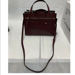 Nanette Lepore Satchel Clayton Organizer Pocket Cranberry Bag. Vegan Leather